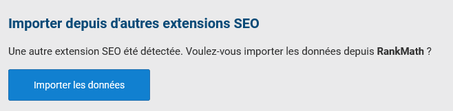 Import des données de RankMath dans SEOKEY