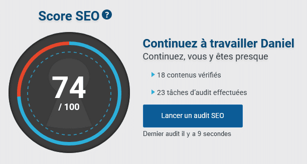 Score d'audit SEO pour WordPress